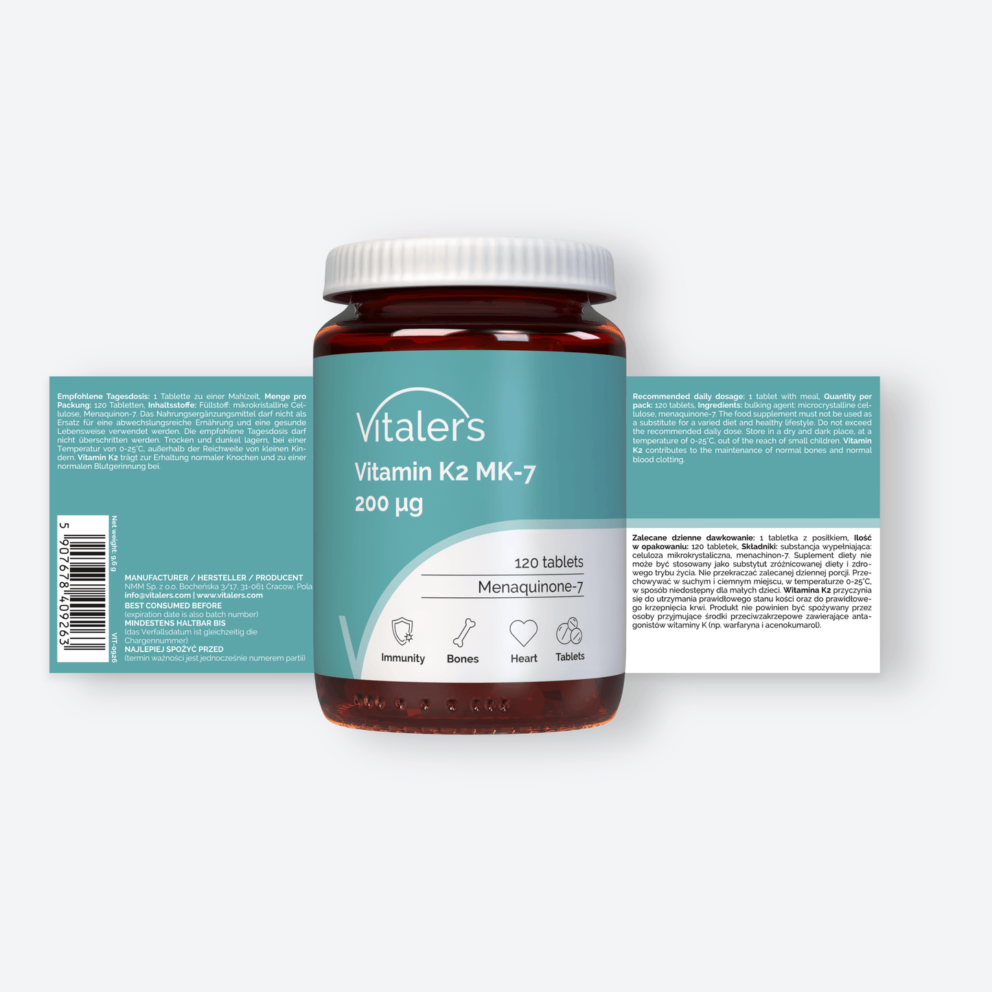 Vitaler's Witaminy Witamina K2 MK-7 200 µg - 120 tabletek