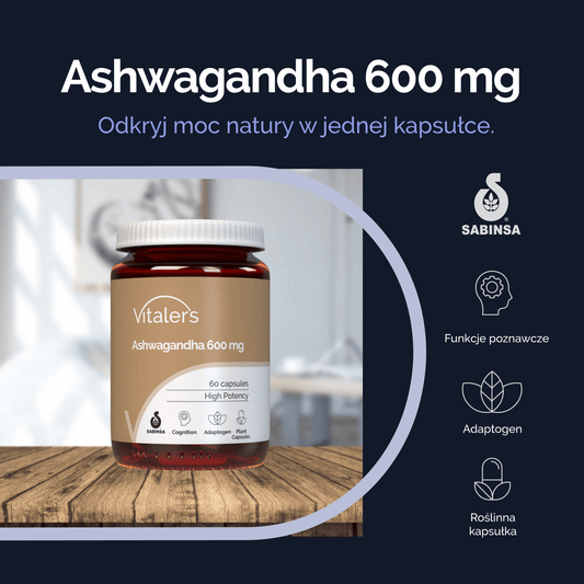 Vitaler's Adaptogeny Ashwagandha 600 mg - 60 kapsułek