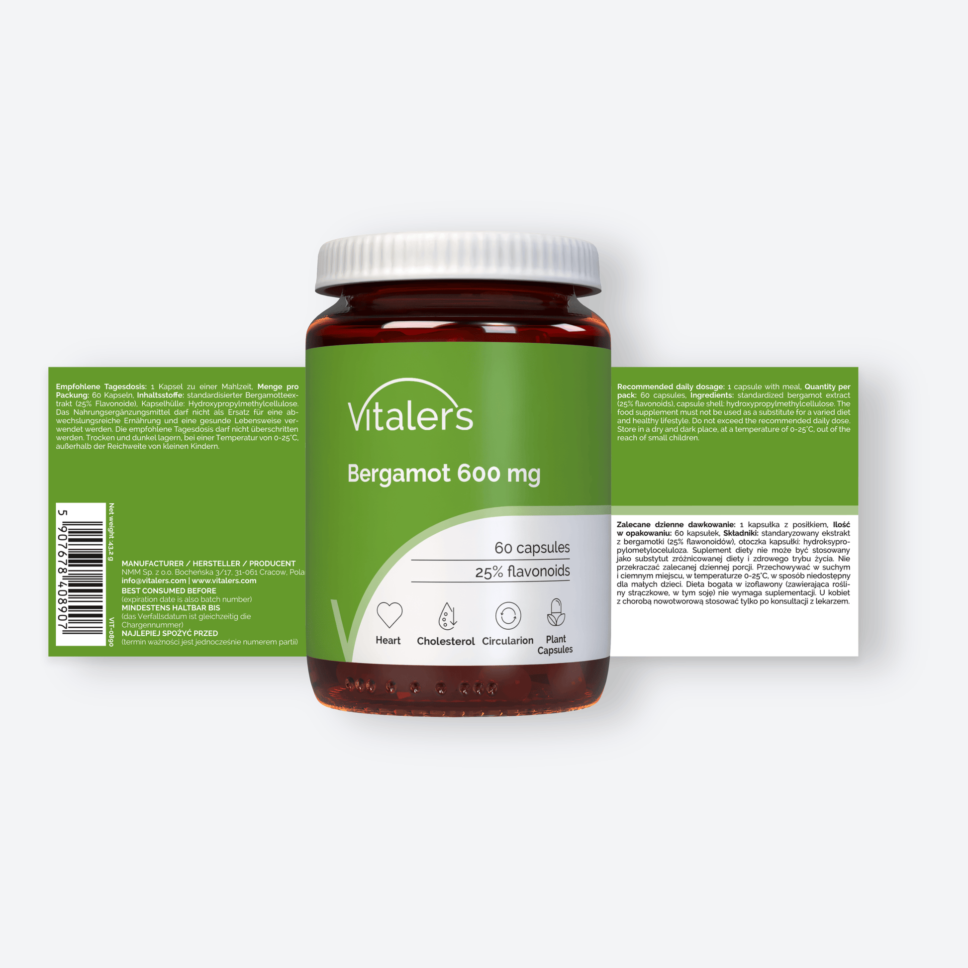 Vitaler's Ekstrakty Bergamotka 500 mg - 60 kapsułek