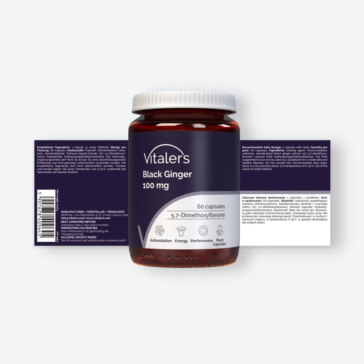 Vitaler's Ekstrakty Black Ginger 100 mg - 60 kapsułek