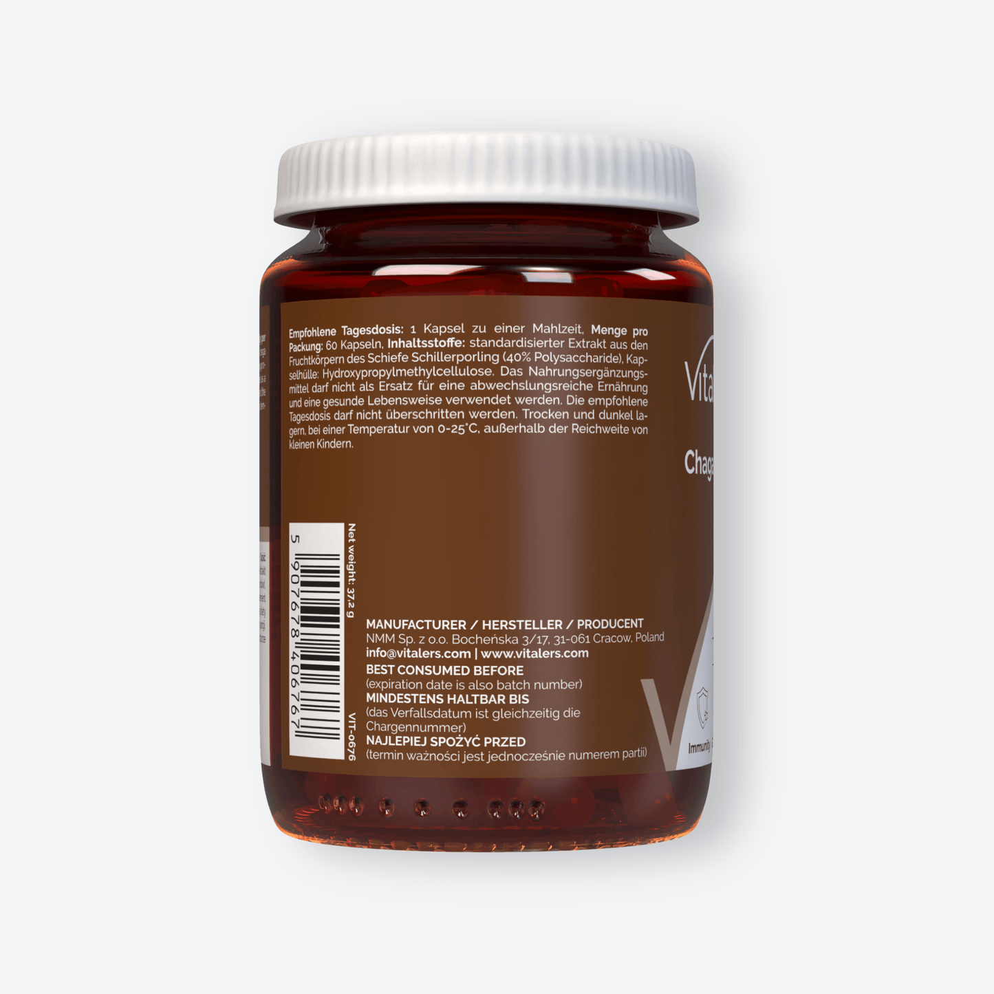 Vitaler's Ekstrakty Chaga 500 mg - 60 kapsułek