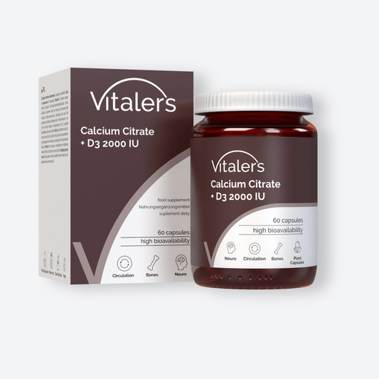 Vitaler's Minerały Cytrynian wapnia + Witamina D3 2000 IU - 60 kapsułek