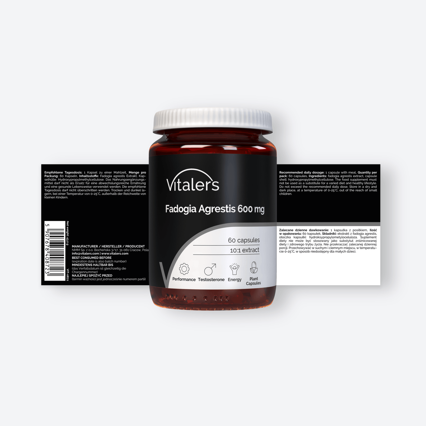 Vitaler's Ekstrakty Fadogia agrestis 600 mg - 60 kapsułek