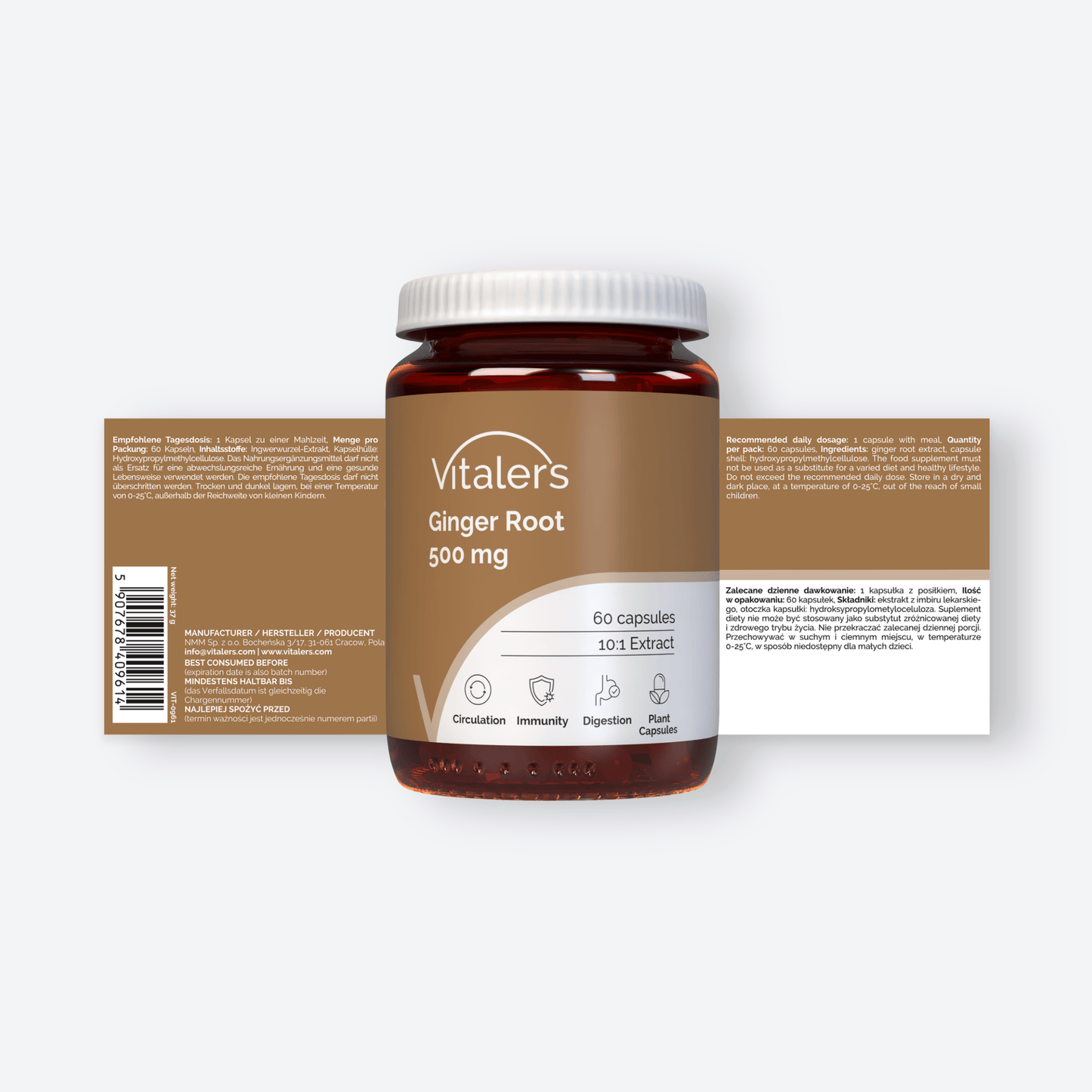 Vitaler's Ekstrakty Imbir lekarski 500 mg - 60 kapsułek