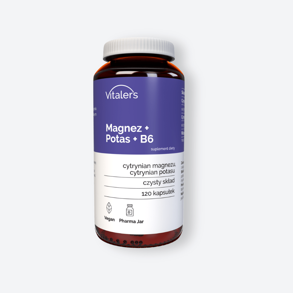 Vitaler's Minerały Magnez 100 mg + Potas 150 mg + Witamina B6 10 mg - 120 kapsułek