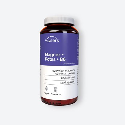 Vitaler's Minerały Magnez 100 mg + Potas 150 mg + Witamina B6 10 mg - 120 kapsułek