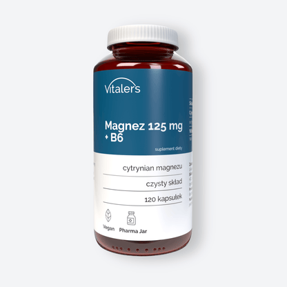 Vitaler's Minerały Magnez 125 mg + Witamina B6 6 mg - 120 kapsułek