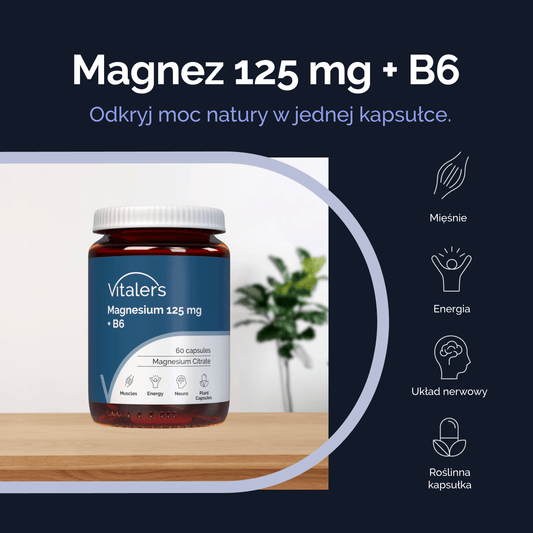 Vitaler's Minerały Magnez 125 mg + Witamina B6 6 mg - 60 kapsułek
