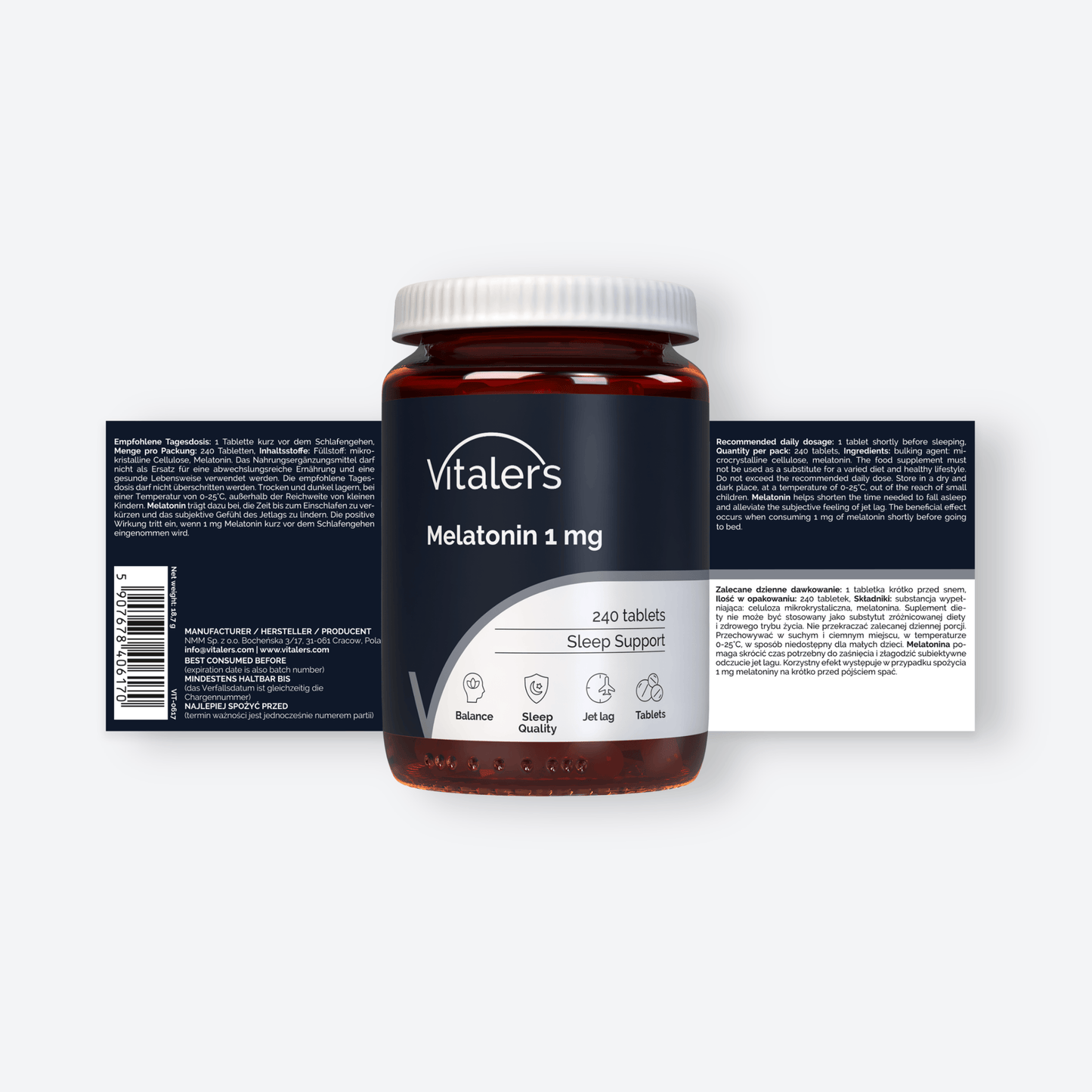 Vitaler's Specjalistyczne Melatonina 1 mg - 240 tabletek