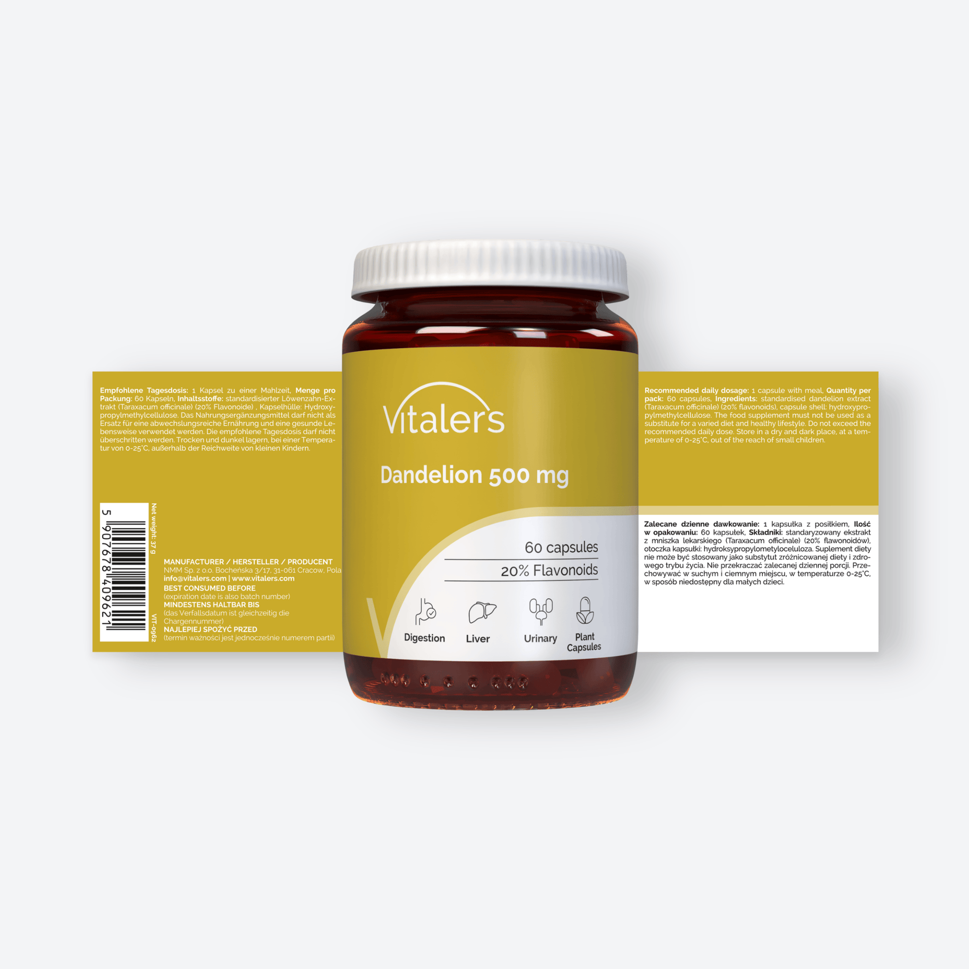 Vitaler's Ekstrakty Mniszek lekarski 500 mg - 60 kapsułek