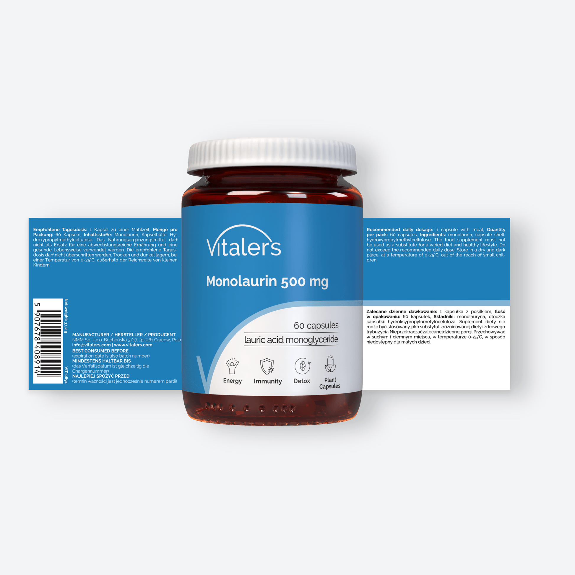 Vitaler's Specjalistyczne Monolauryna 500 mg - 60 kapsułek