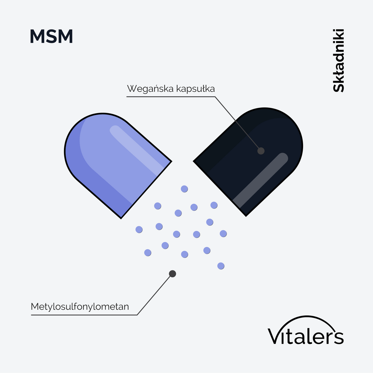 Vitaler's Specjalistyczne MSM (Siarka organiczna) 700 mg - 120 kapsułek