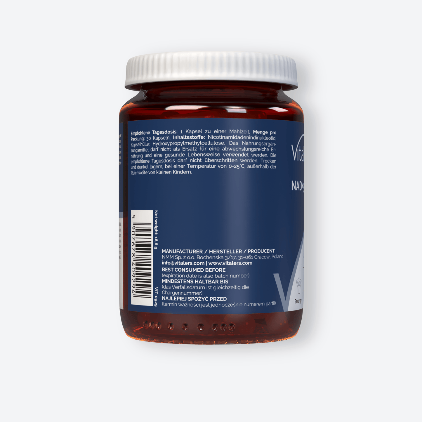 Vitaler's Antyoksydanty NAD+ 500 mg - 30 kapsułek