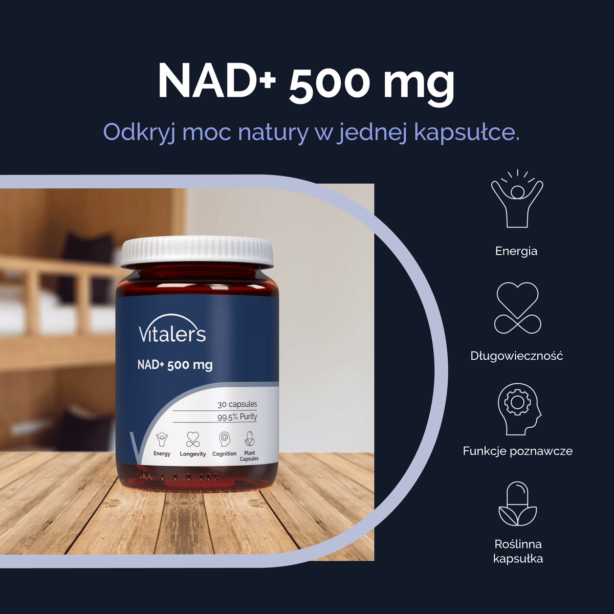 Vitaler's Antyoksydanty NAD+ 500 mg - 30 kapsułek