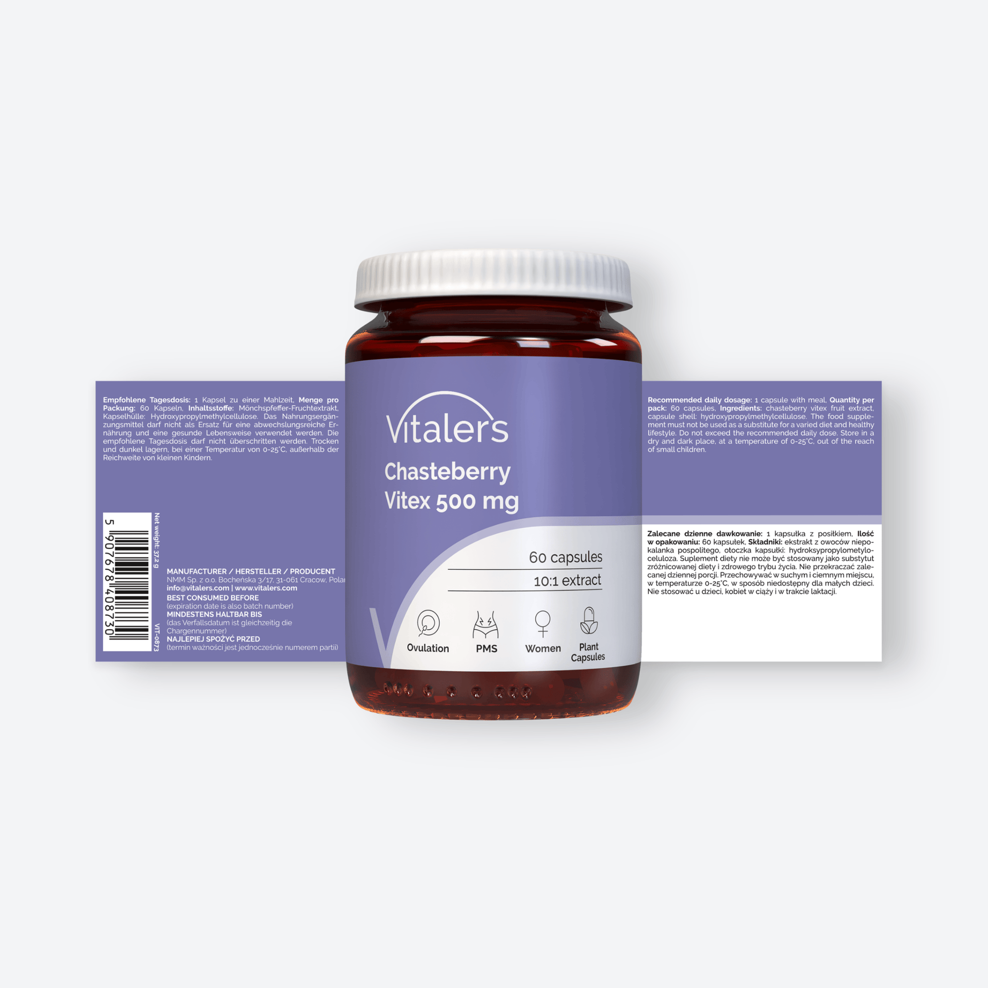 Vitaler's Ekstrakty Niepokalanek pospolity (Vitex) 500 mg - 60 kapsułek