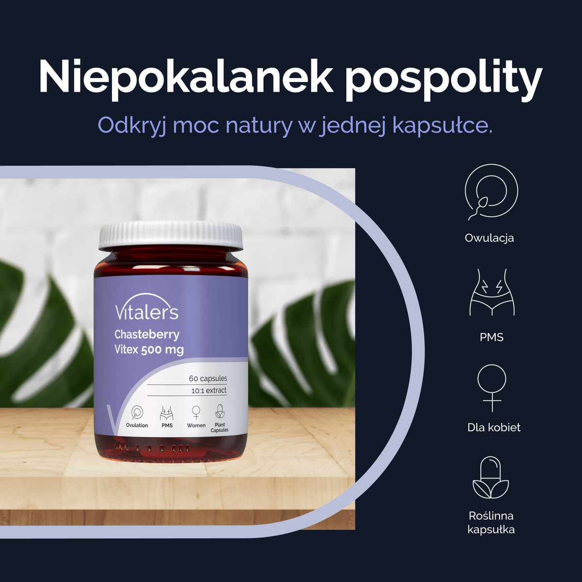 Vitaler's Ekstrakty Niepokalanek pospolity (Vitex) 500 mg - 60 kapsułek