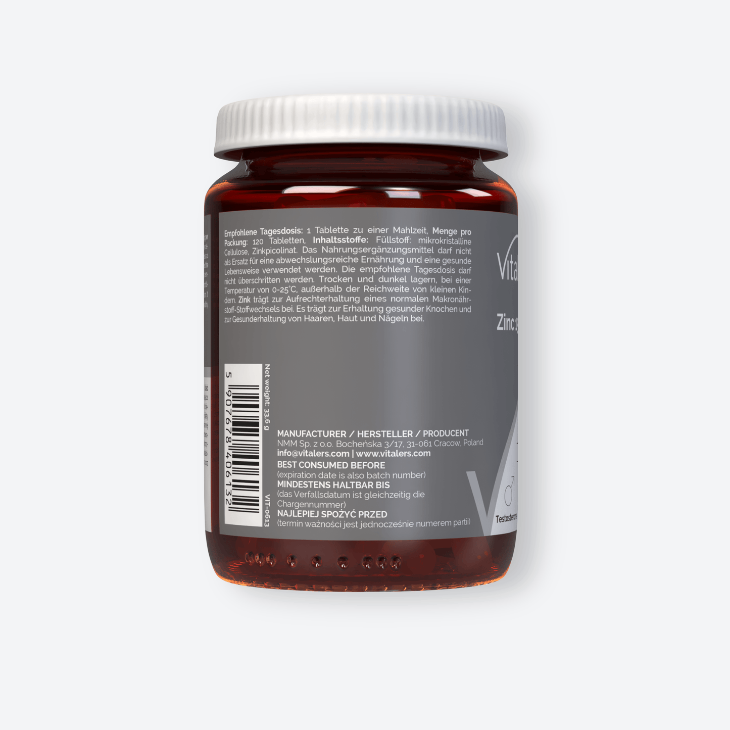 Vitaler's Minerały Pikolinian Cynku 15 mg - 120 tabletek