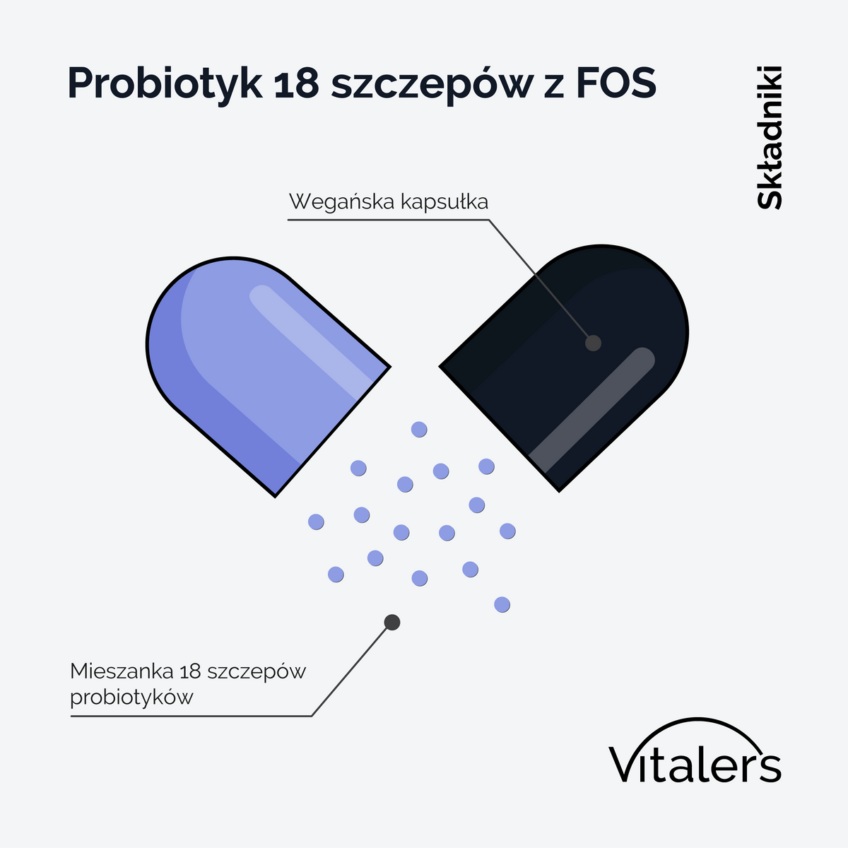 Vitaler's Probiotyki Probiotyk 18 szczepów z FOS - 30 kapsułek