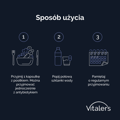 Vitaler's Probiotyki Saccharomyces Boulardii z FOS - 60 kapsułek