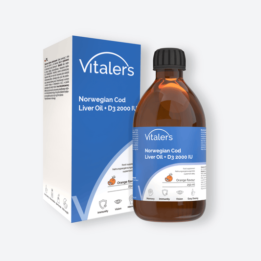 Vitaler's Omega Tran Norweski Omega-3 1200 mg + Witamina D3 2000 IU, Pomarańczowy - 250 ml