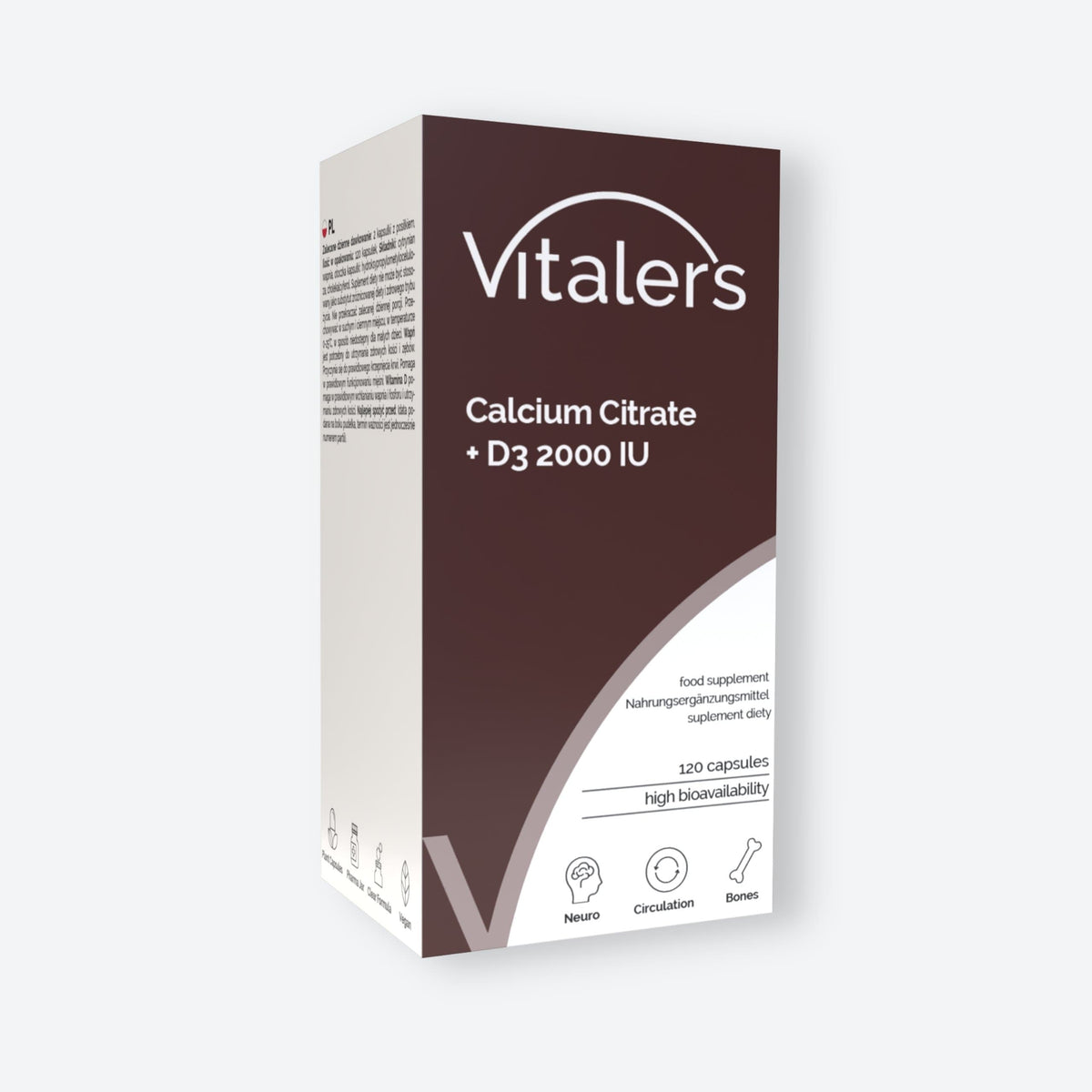 Vitaler's Minerały Wapń 120 mg + Witamina D3 1000 IU - 120 kapsułek