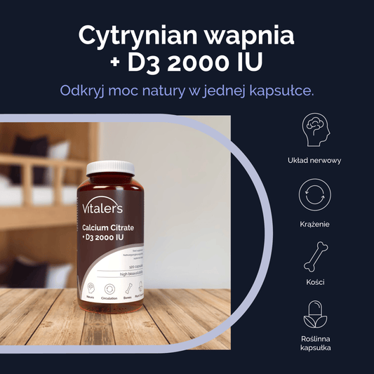 Vitaler's Minerały Wapń 120 mg + Witamina D3 1000 IU - 120 kapsułek