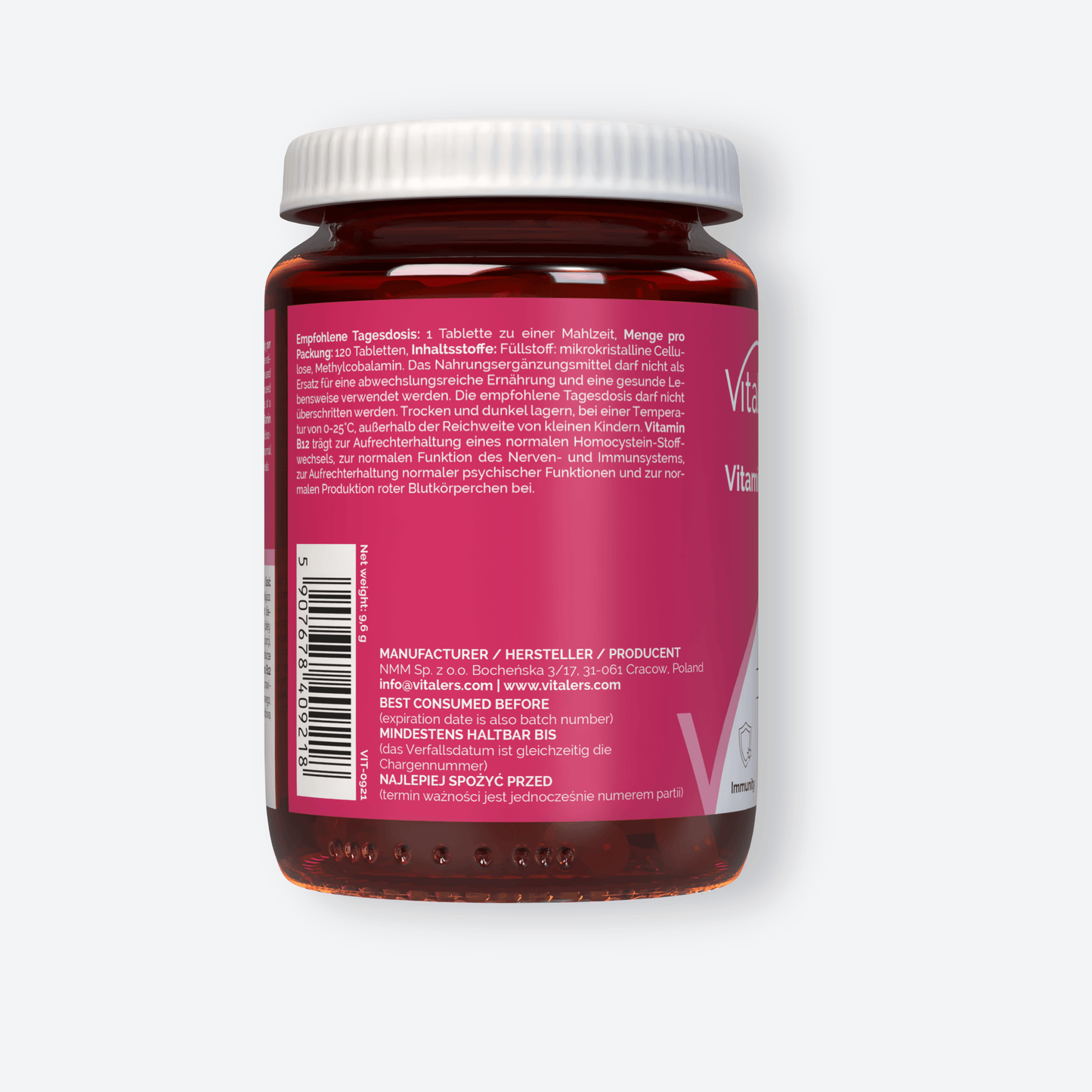 Vitaler's Witaminy Witamina B12 950 μg - 120 tabletek