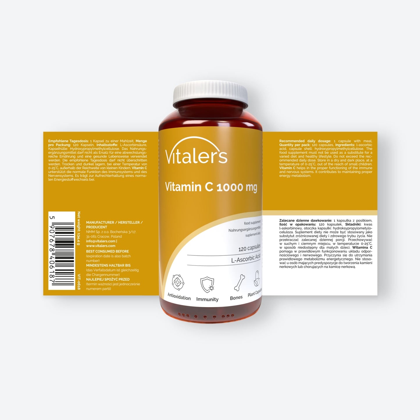 Vitaler's Witaminy Witamina C 1000 mg - 120 kapsułek