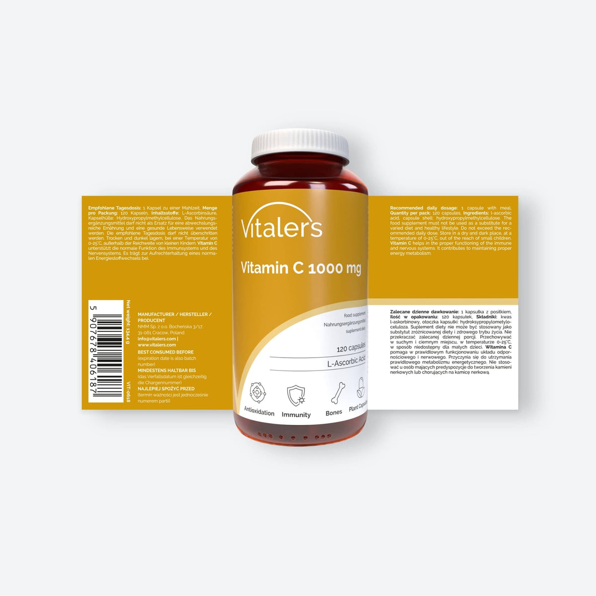 Vitaler's Witaminy Witamina C 1000 mg - 120 kapsułek