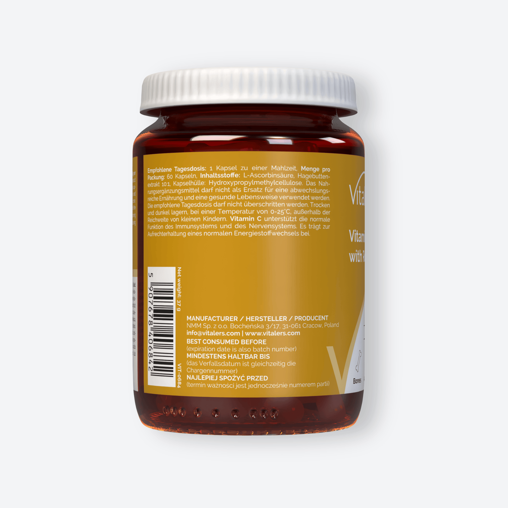 Vitaler's Witaminy Witamina C z dziką różą 1000 mg - 60 kapsułek