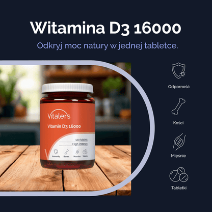 Vitaler's Witaminy Witamina D3 16000 IU - 120 tabletek
