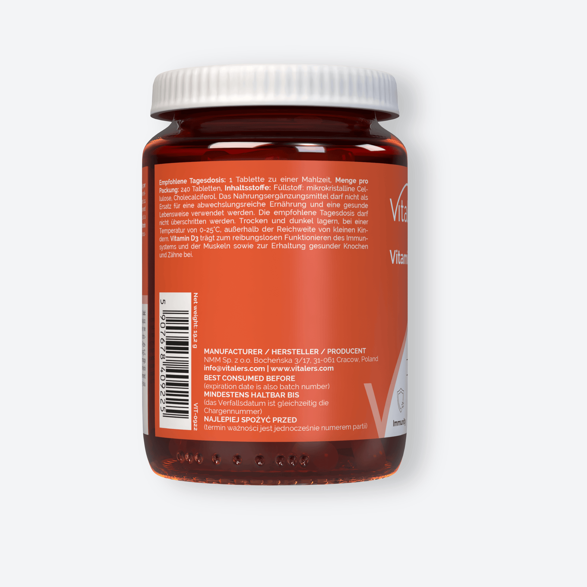 Vitaler's Witaminy Witamina D3 4000 IU - 240 tabletek