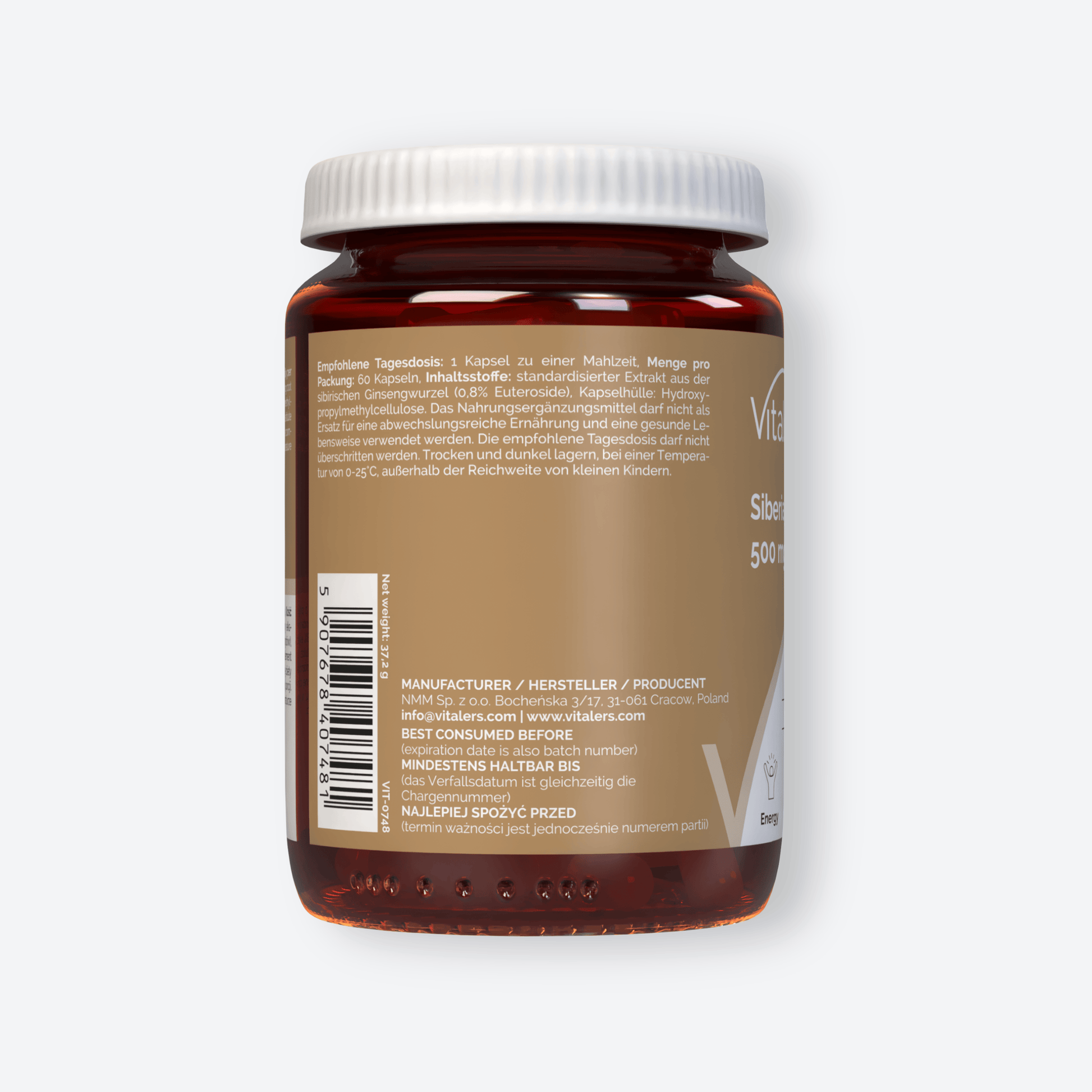 Vitaler's Ekstrakty Żeń-szeń Syberyjski 500 mg - 60 kapsułek