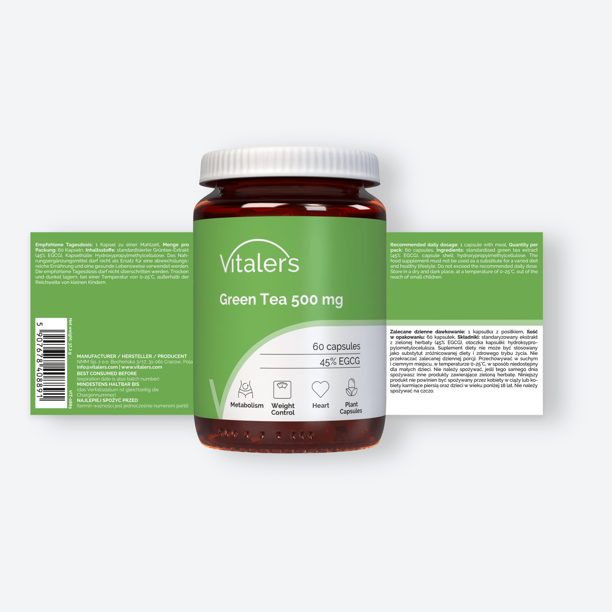 Vitaler's Ekstrakty Zielona herbata 500 mg - 60 kapsułek