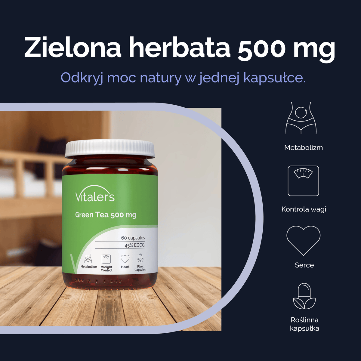 Vitaler's Ekstrakty Zielona herbata 500 mg - 60 kapsułek