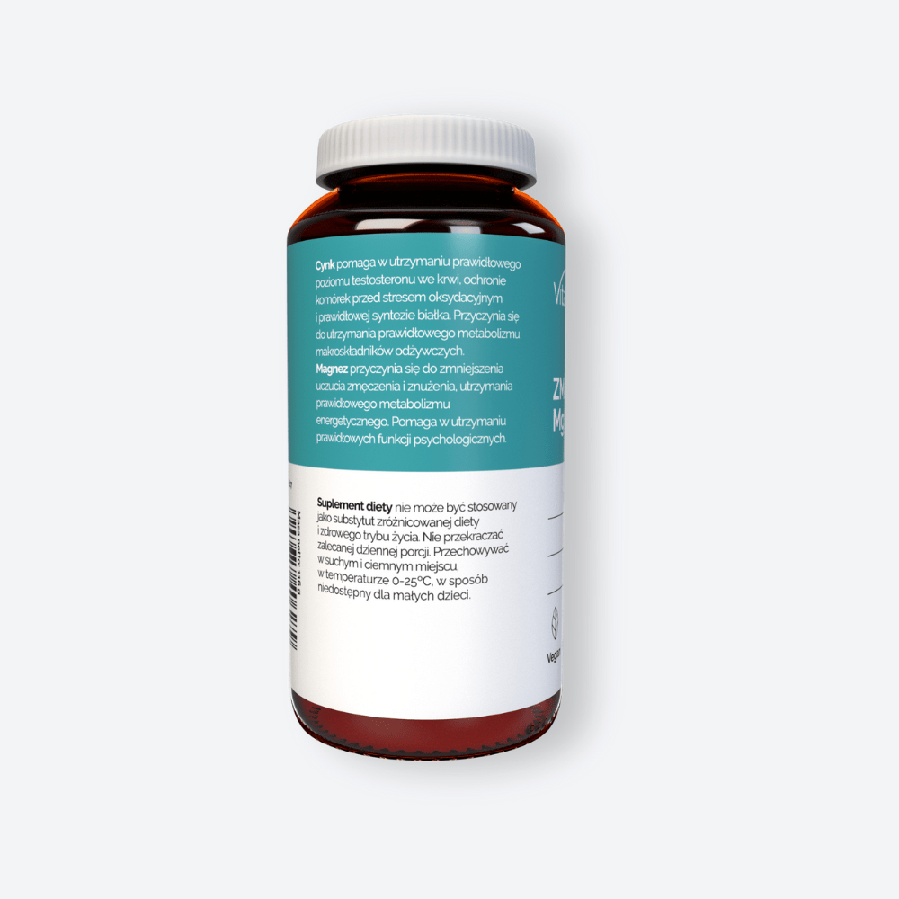 Vitaler's Minerały ZMA Magnez 240 mg + Cynk 15 mg + Witamina B6 10 mg - 120 kapsułek