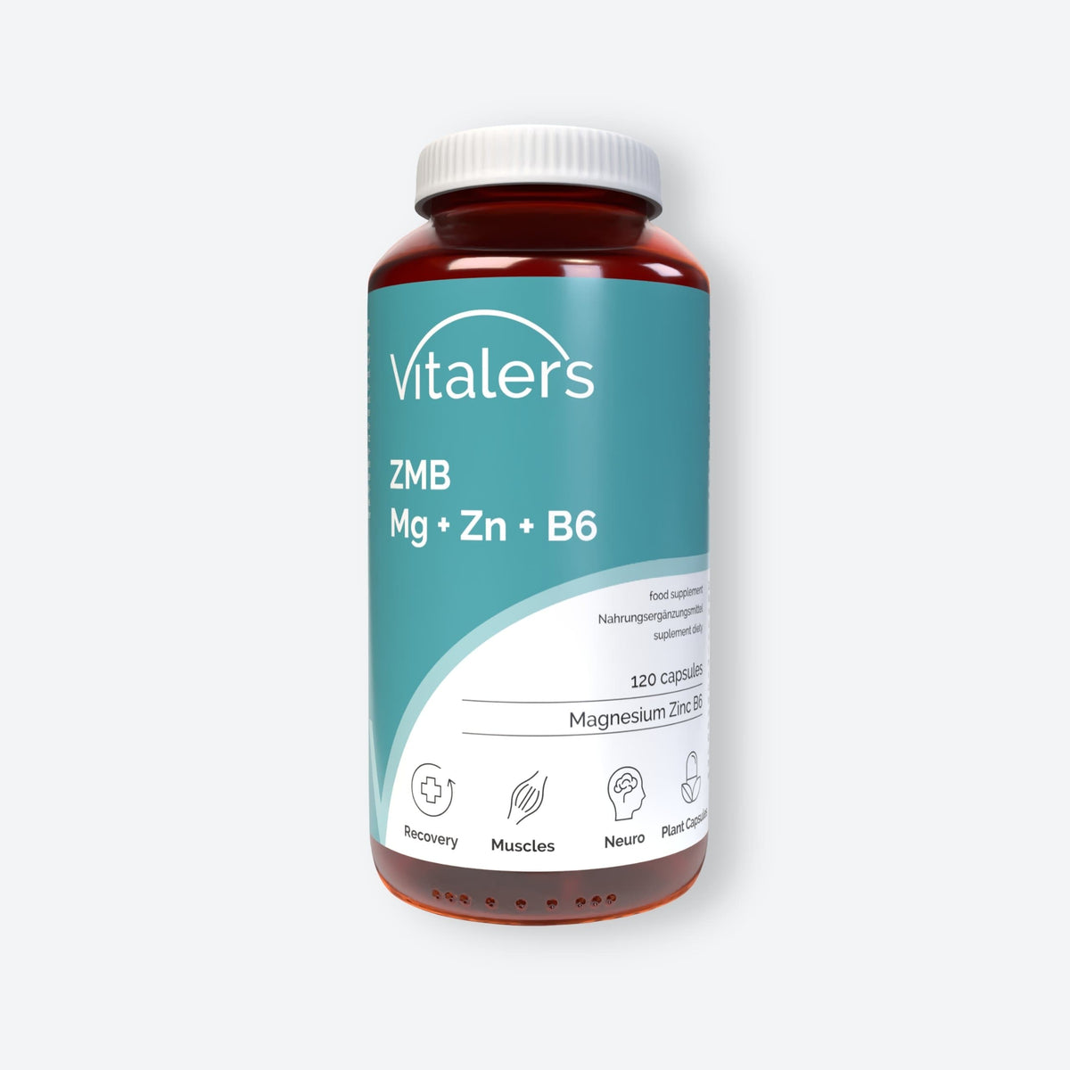 Vitaler's Witaminy ZMB Magnez Cynk Witamina B6 Regeneracja Zmęczenie Vege Vitaler's 120 kaps