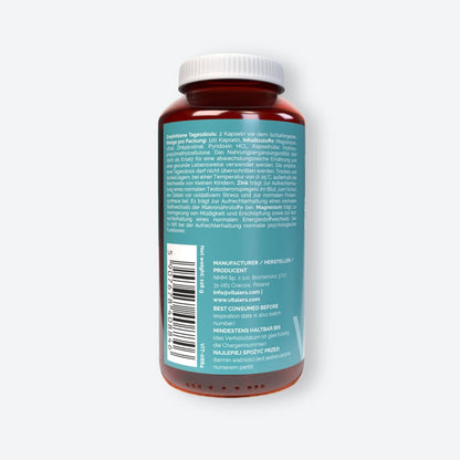 Vitaler's Witaminy ZMB Magnez Cynk Witamina B6 Regeneracja Zmęczenie Vege Vitaler's 120 kaps